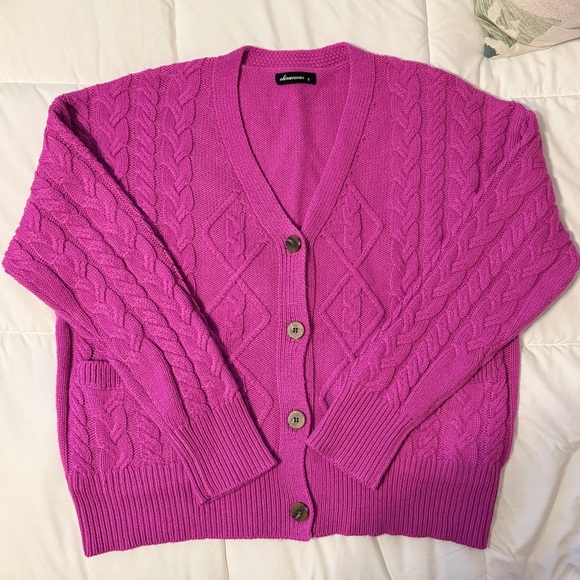 Olivaceous Sweaters - Olivaceous Cable Knit Button Down Sweater